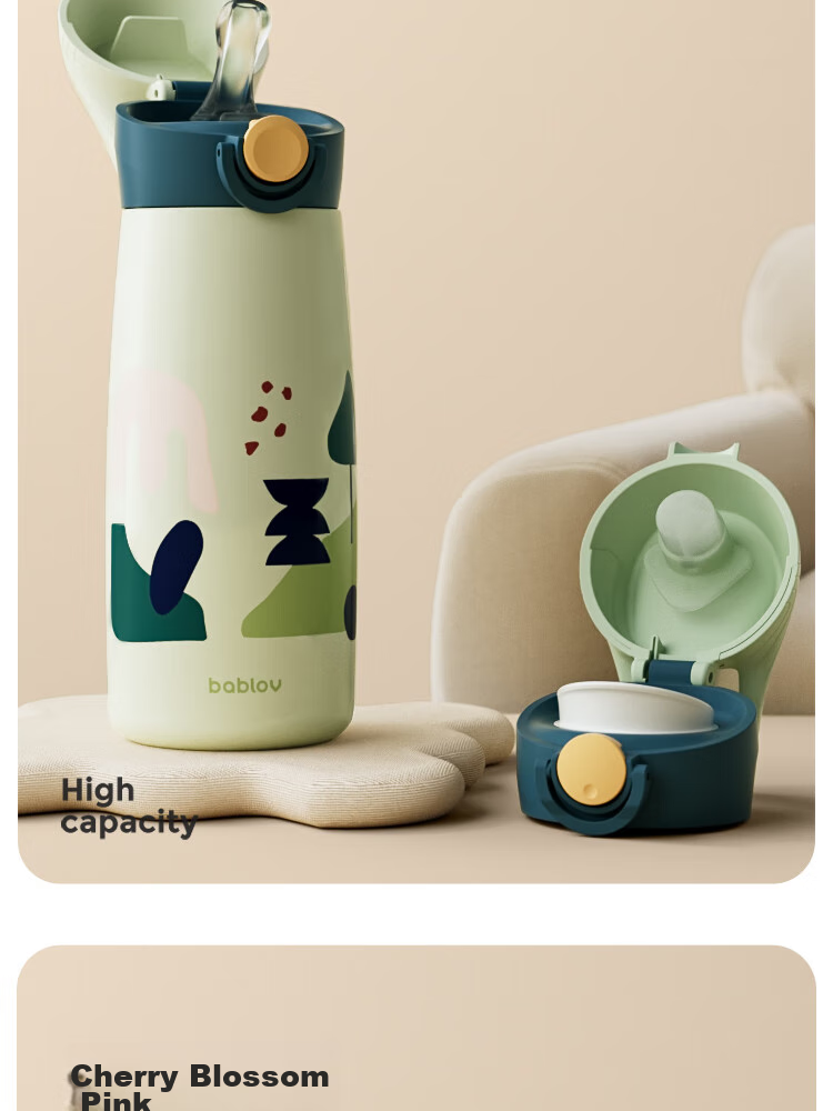 BABLOV Insulated Water Bottle for Children And Adults, Large Capacity 316 Stainless Steel Student Straw Cup with Anti-Spill Desig 15