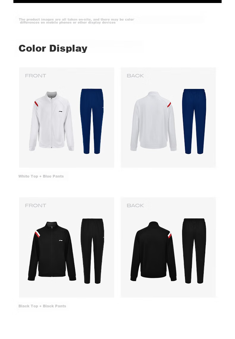 Li-Ning Badminton Outfit, Unisex Long Sports Set, Running And Fitness Sweatshirt, Standard White, 3XL 16