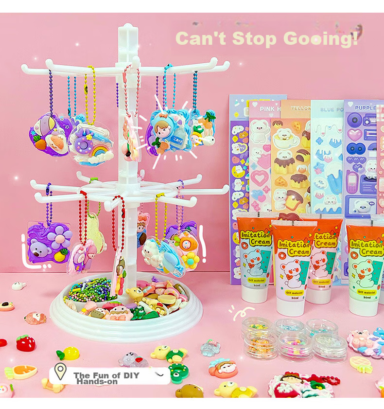 Danmiqi Cream Glue Guka Stickers Complete Set, Children's DIY Handmade, Girls' Pretend Play Toys, Gift Box, Birthday Present 3
