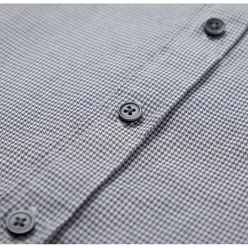BLACKMONDAY Men's Houndstooth Cotton Brushed Long Sleeve Wrinkle-Resistant Business Casual Shirt 14