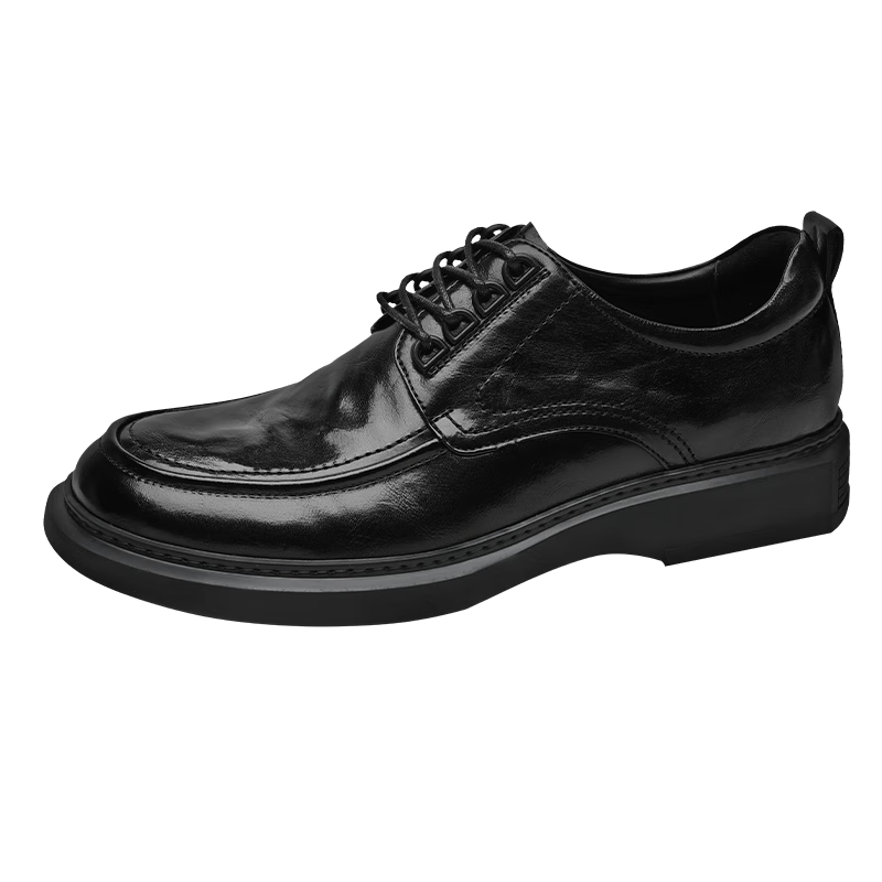 Goldlion Men's Shoes, Urban Formal Leather Shoes, Comfortable And Durable Derby Shoes, 50823024401A, Black, Size 39