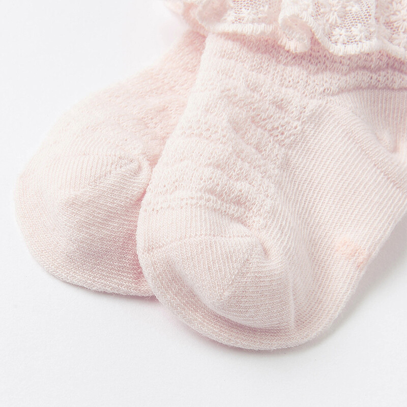 DAVE & BELLA Girls' Summer Short Socks DB17732 Pink And White Set 11CM