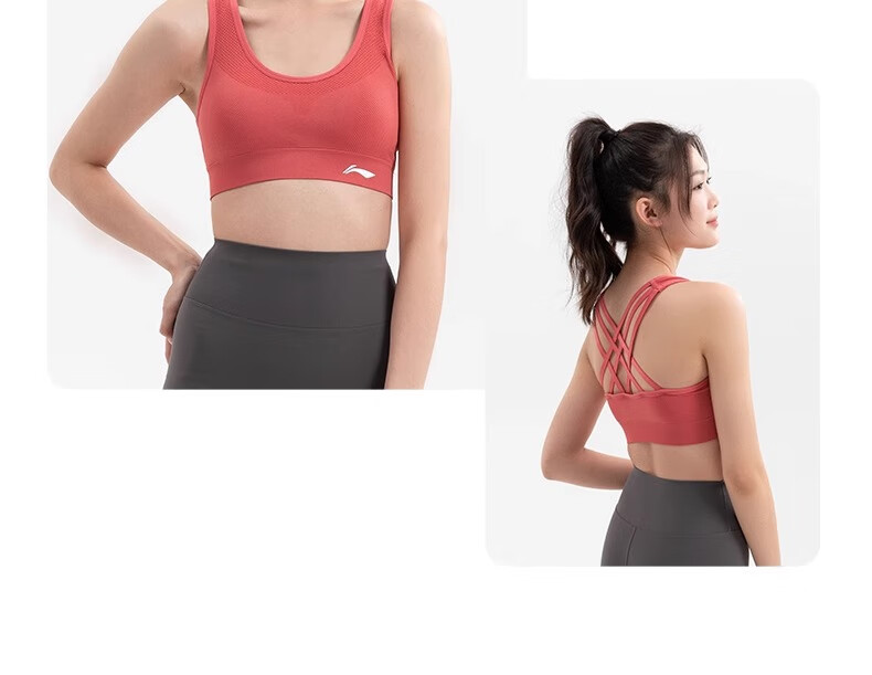 Li-Ning Sports Bra for Women, High Support Yoga Bra, Beautiful Back Design, Running Anti-Shock And Anti-Sagging, Plus Size Breathable Vest 26