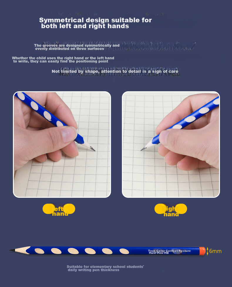 TRUECOLOR HB Perforated Pencils, 50 Pieces, Elementary School Students' Posture Correction, Kindergarten Handwriting Practice, Triangular Wooden Shaft, Easy-Grip Top, Gift ZC182 6