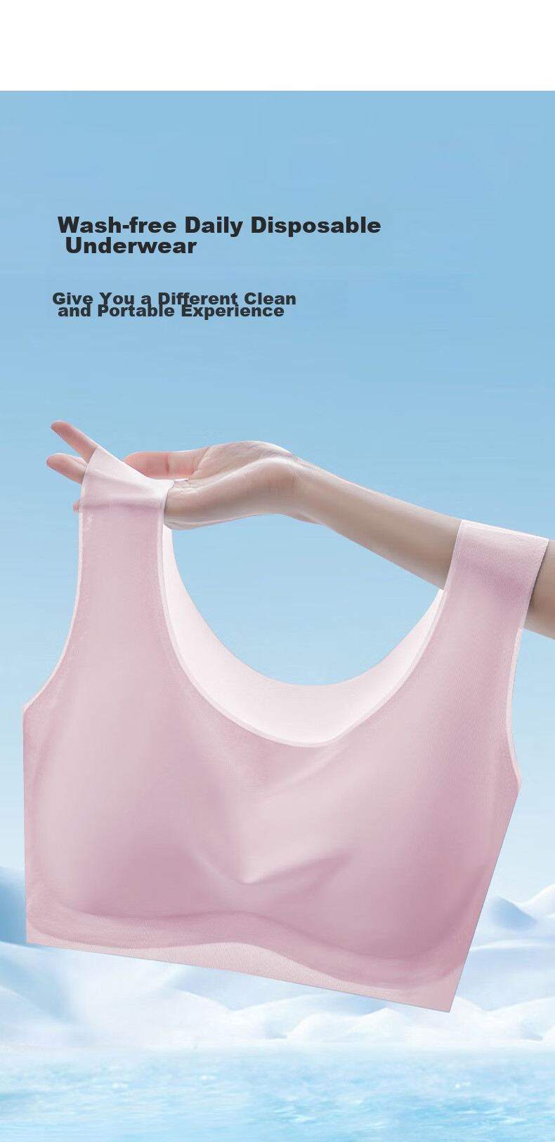 JOYTOUR Disposable Bra, Seamless Breathable Ice Silk Underwear, Thin Summer Style for Women, Travel And Business Trip Use, No Washing Required - White M 5