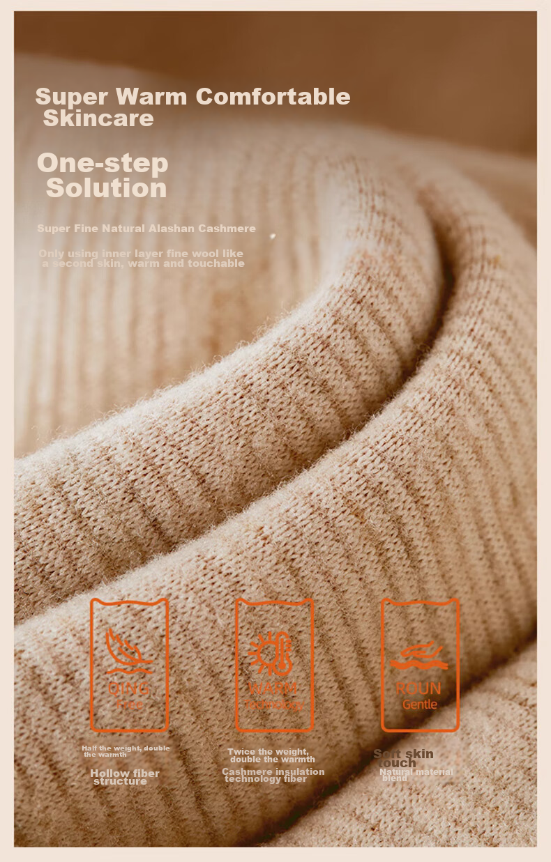 LangSha Thermal Underwear for Women [2026 Autumn And Winter New Product], Middle-Aged And Elderly Fleece-Lined Thick German Wool Heat-Generating Silk Set 3