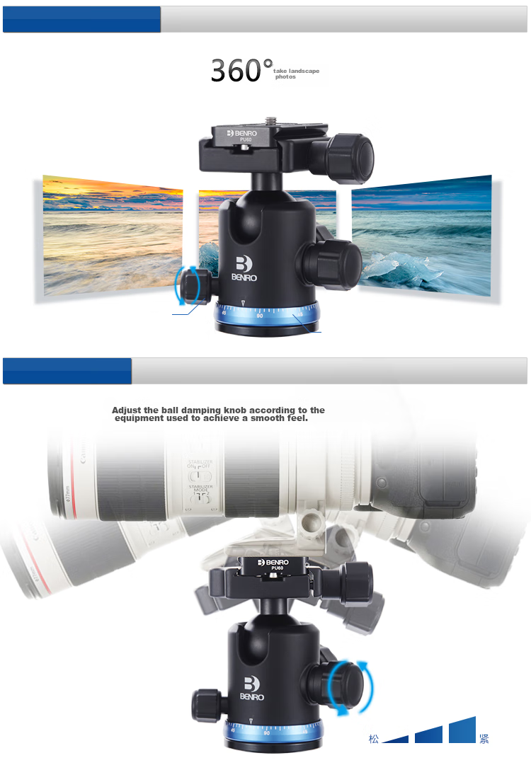 Benro RH258CK Rhinoceros Professional Carbon Fiber Portable Reverse Folding Photography Tripod with Dual Panoramic Ball Head, Detachable Monopod And Tripod Kit for DSLR And Mirrorless Cameras 6