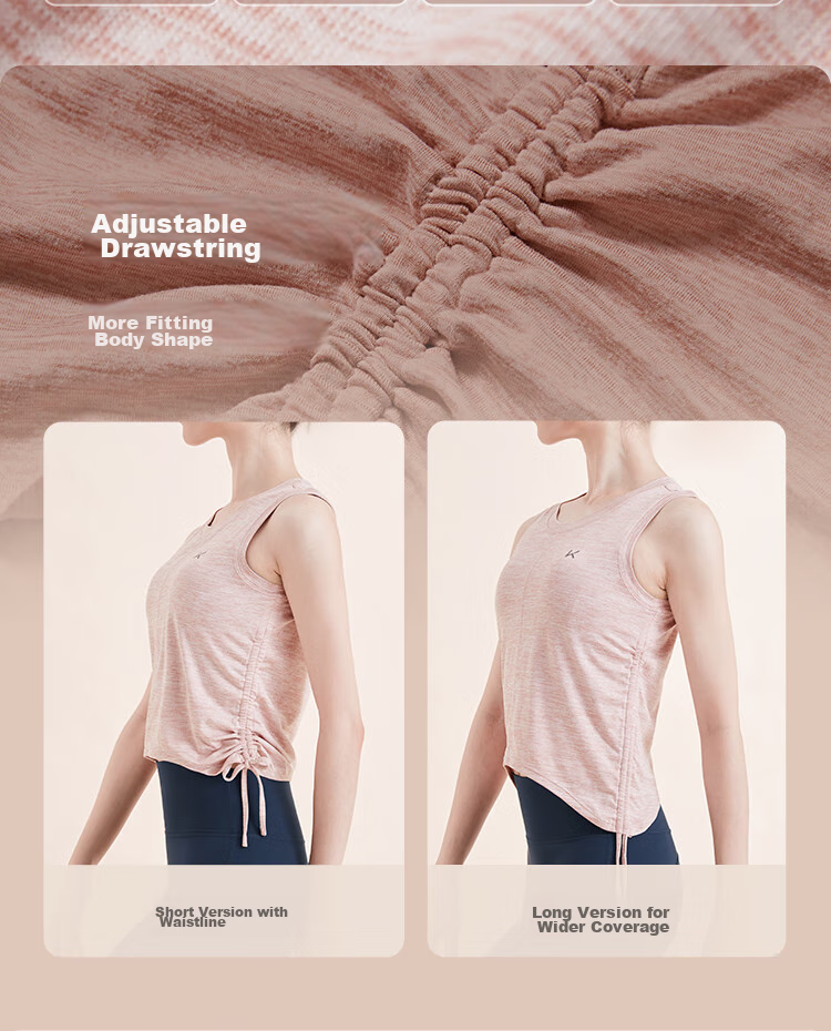 Keep Women's Quick-Dry Breathable Slim Fit Sports Vest with Adjustable Drawstring Yoga Fitness Top 4730 14
