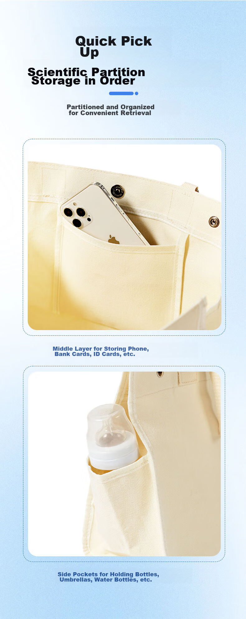 Nanjiren Diaper Bag, Multifunctional Bag, Water-Resistant, Large Capacity, with Stroller Hooks, Maternity And Baby Travel Bag, Shoulder Bag, Crossbody Bag 5