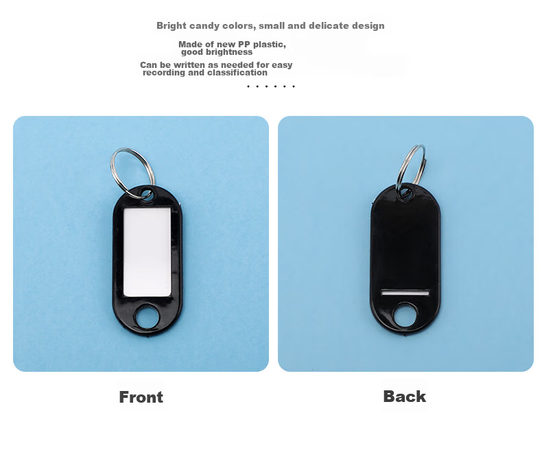 Befon Key Tag, Key Management Hanging Tag, Classification Marker, Key Chain, 2459 Office Key Pendant, Office Supplies, Black, 50 Pieces/box 7