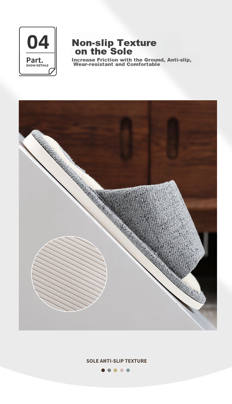 TZLDN Indoor Linen Slippers for Women, Summer 2026 Couple's Home Use Cotton And Linen Ladies' Indoor Sandals 7