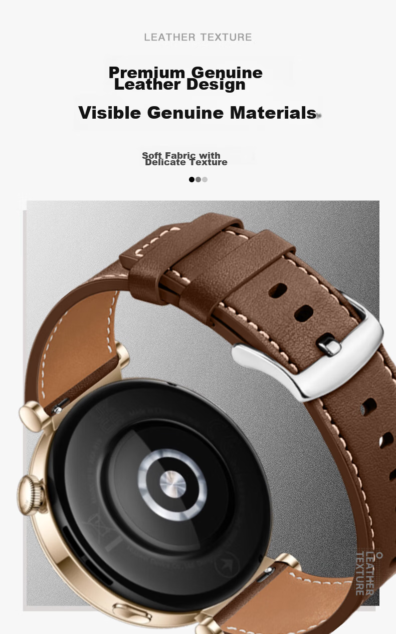 Weiqiantu [Over 1 Million Sold] Leather Watch Strap Compatible with Huawei GT7/GT6/GT5/Pro/Watch6/5/4/pro/buds2/gt3, Genuine Leather Extraordinary Master Style for Men And Wome 2