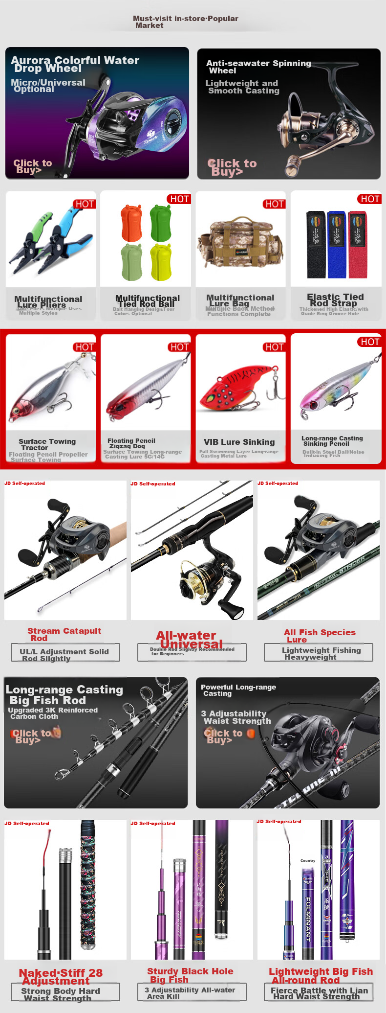 Erciyuan Lure Rod High Carbon Versatile Long-Casting Quick-Adjust 2.13m ML Action Bass Snakehead Rod Gun Handle Right-Handed Set 1