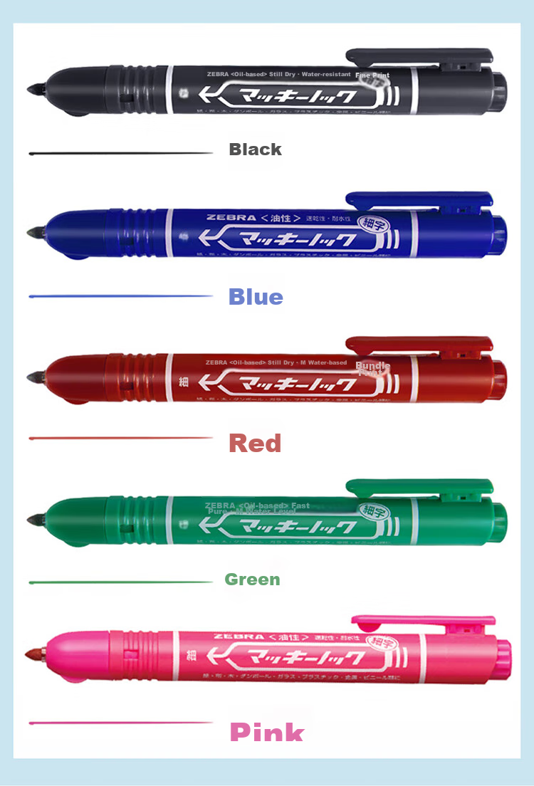 ZEBRA Retractable Marker Pen, Oil-Based Colored Marker/logistics Chalky Pen/signature Pen P-YYSS6 Red 10