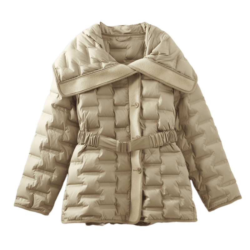 Dme [Black Pearl Edition Slim Waist] Winter Lightweight High Warmth 90% Duck Down Elastic Waistband Short Women's down Jacket