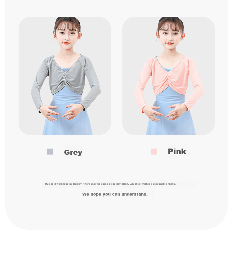 Zhiyouban Children's Ballet Dance Shawl, Girls' Dance Costume, Girls' Dance Top for Autumn And Winter, Thin Gymnastics Yoga Practice Outerwear Cover-Up 5