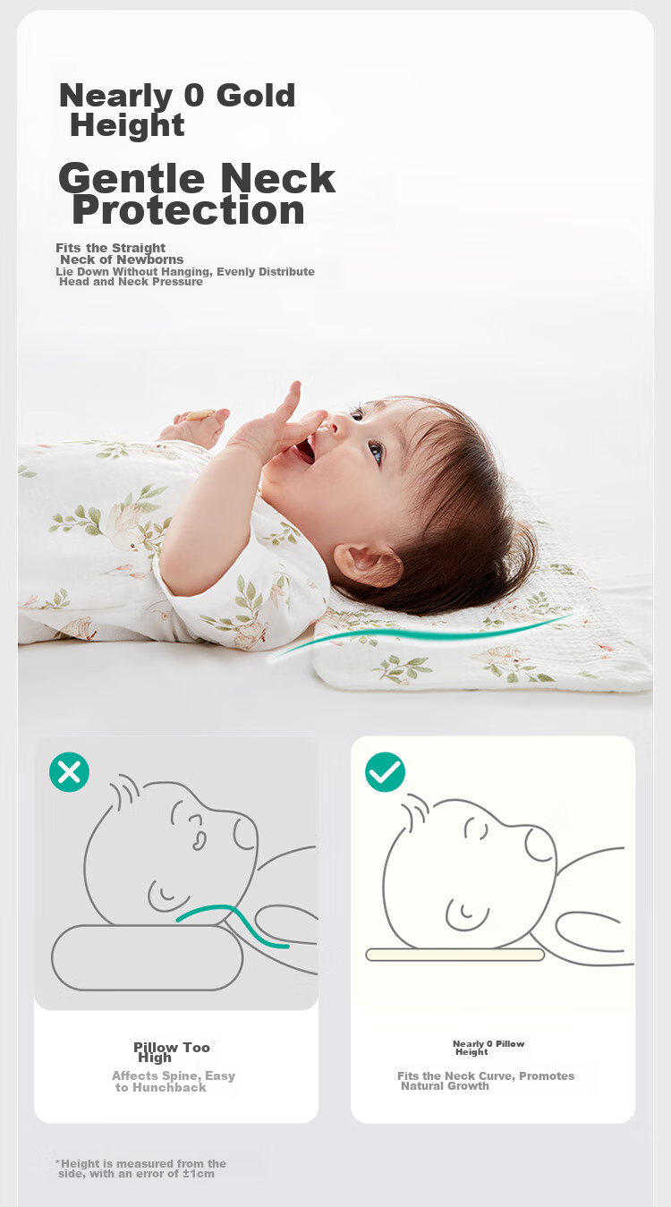 PurCotton Kids Pillow Baby Class A Antibacterial Neck Protection Biobased Soft Safe Baby Pillow 4