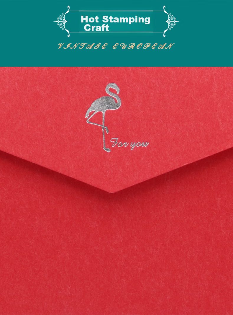 LISON 1536 Western-Style Envelopes, Red, 10 Pieces/pack, Vintage Simple Business Gold-Stamped Envelopes And Letter Paper with Sealing Stickers, Love Letter Set, European Style Envelope Bags 3