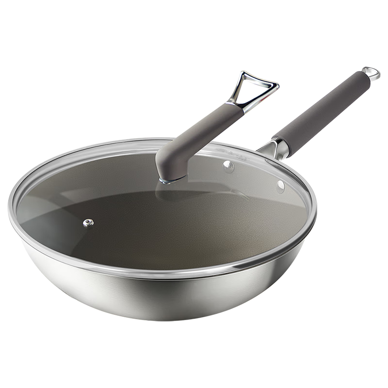 COOKER KING Non-Stick Healthy Easy-Clean Flat Bottom Wok, Titanium Reinforced, 32cm, Compatible with Induction Cookers, Stir-Fry Pan And Frying Pan TK32CG