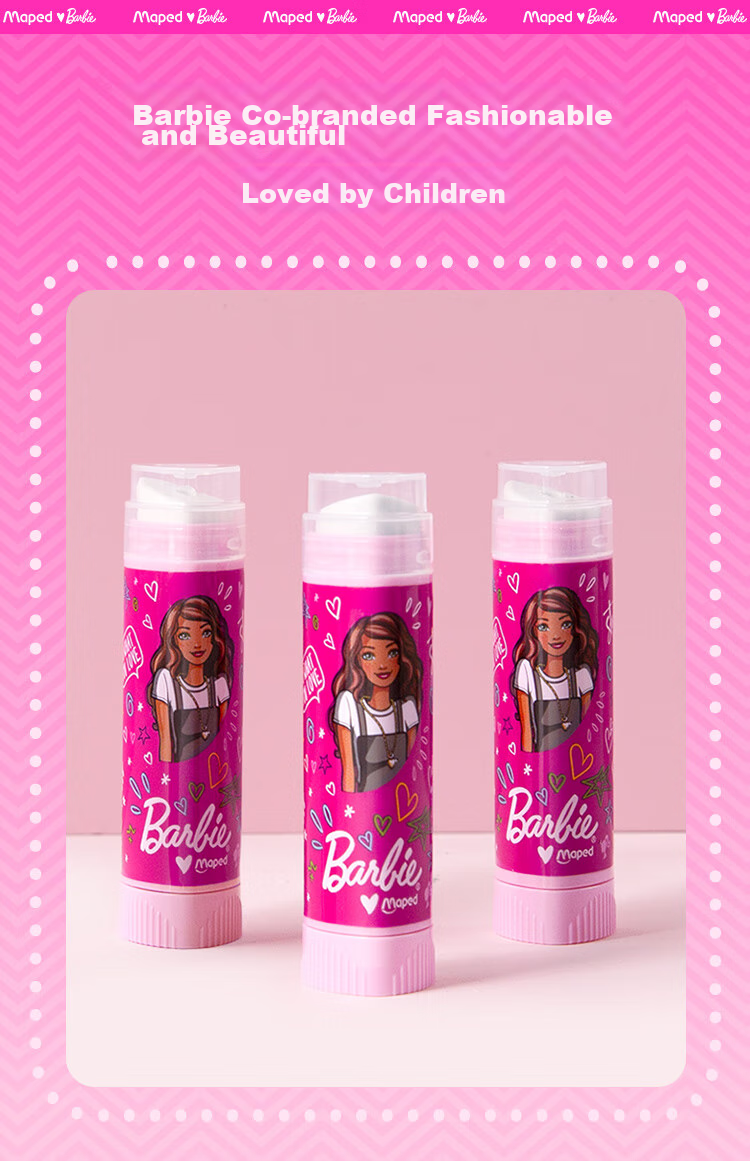 Maped Barbie Princess Lipstick Eraser, Children's Protective Cover Eraser, Dust-Free Clean, for Primary School Students, Non-Staining, Includes Replacement Core, Children's Day Gift, 152013CH 4