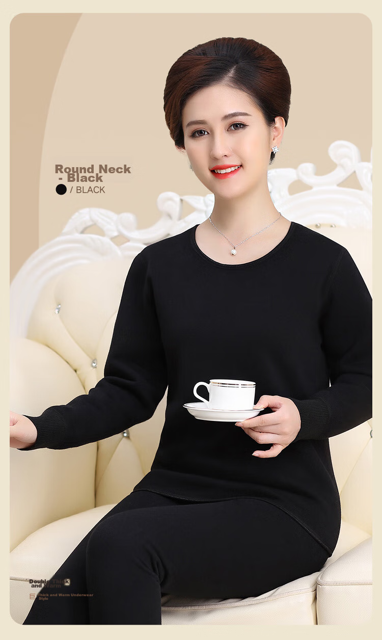 Hengyuanxiang [Best-Selling 50,000 Sets] Thermal Underwear for Women, Autumn And Winter, Youth And Elderly, Autumn Top And Pants Set, Purple 15