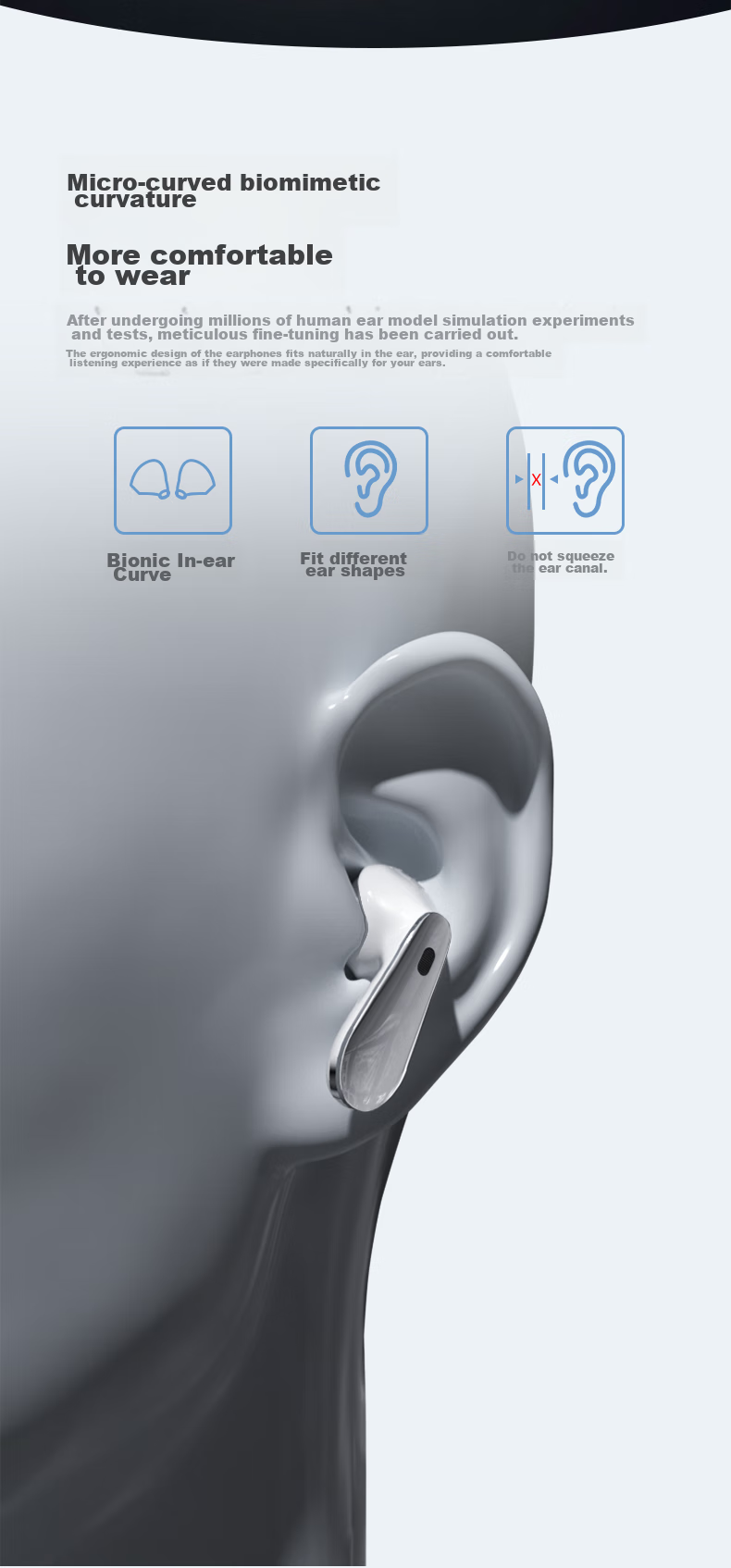 Yinbeiqi ClipLite 2026 New Clip-On AI Bluetooth Earphones Open-Ear Bone Conduction Sports Ear-Hook Noise-Cancelling HD Call Gift 9