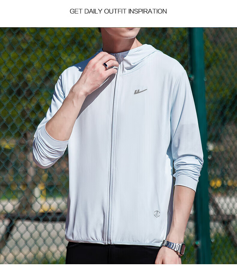 Warrior Sun Protection Jacket for Men, Summer UV-Resistant Breathable Hooded Sun Protection Clothing, Men's Outdoor Fishing Coat 26