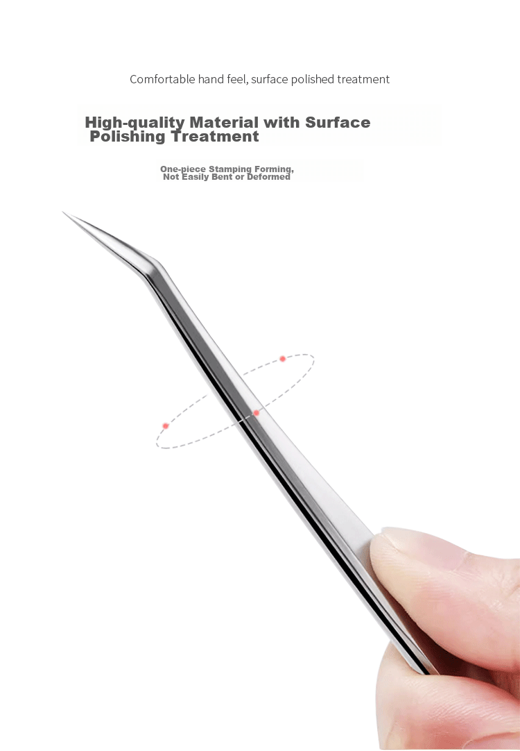 UPLUS Single Cluster False Eyelash Tweezers Golden Feather Clip, Flowering Planting Grafting Eyelash Tool 6