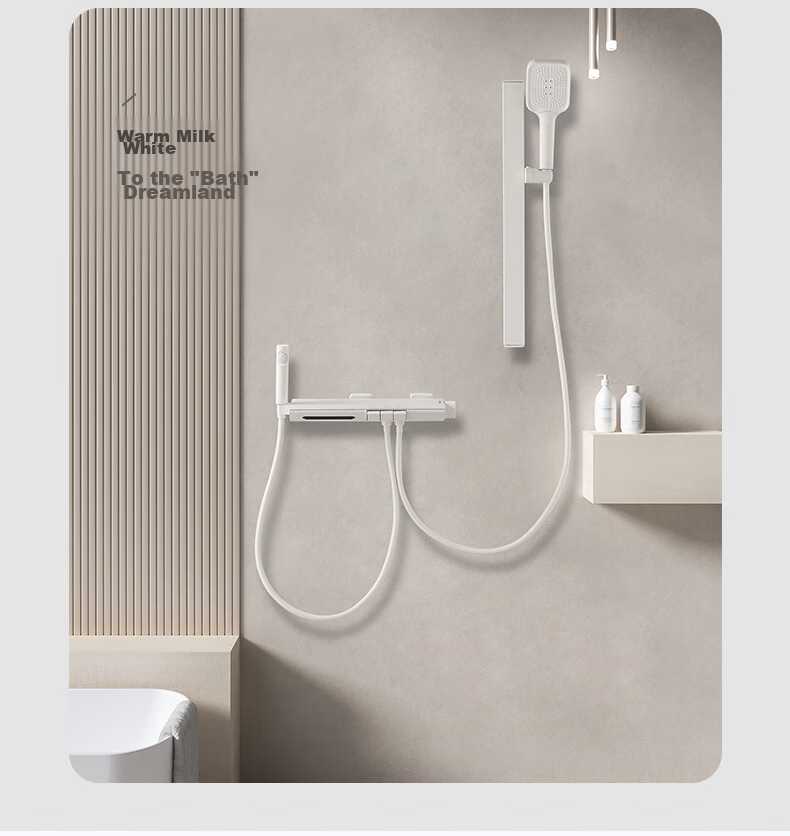 HUIDA Constant Temperature Shower Head Set with Brass Body, Home Bathroom Pressure-Increasing Shower Head Complete Set H-DW699 4
