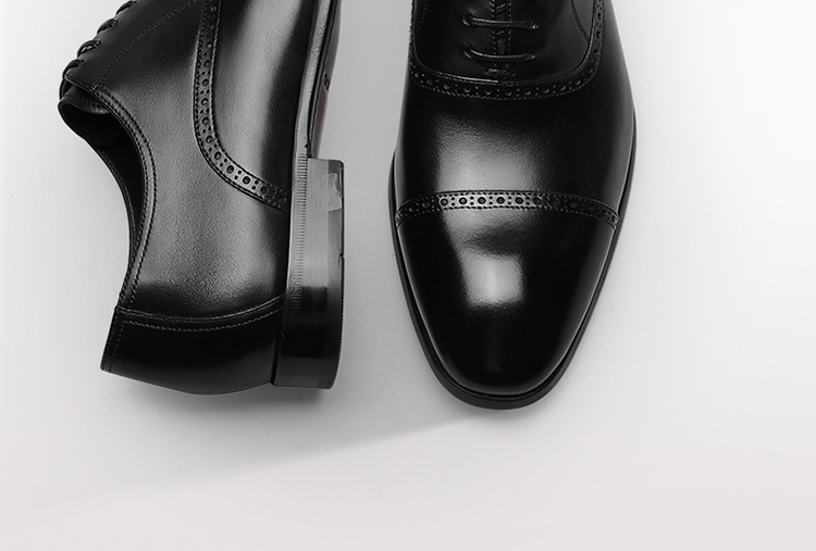 Goldlion Men's Shoes, Fashionable Formal Wear, Stylish And Simple Leather Shoes, Comfortable And Durable Oxford Shoes, 56321052401A, Black, Size 37 4