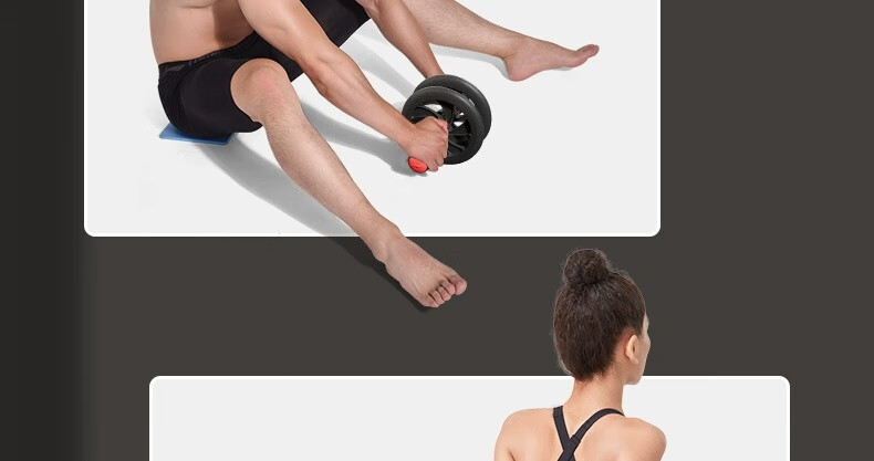 Li-Ning Ab Wheel, Abdominal Muscle Roller, Fitness Equipment for Abdominal Exercises, Double Wheel Training Device for Abdominal Fat Reduction, Men's Equipment 51