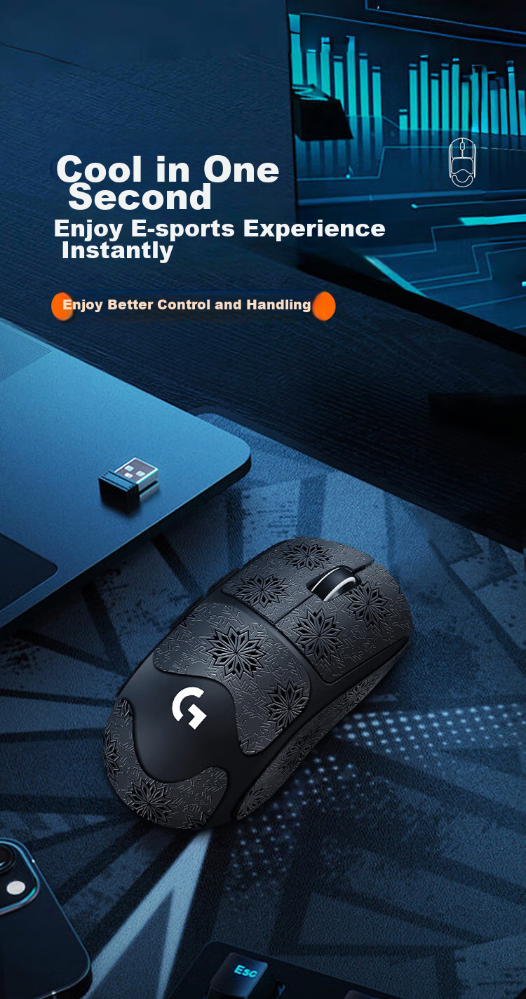 BUBM GpW1 Native Mouse Pad Sticker, Anti-Slip Dog Shit King Sticker for Gaming, Curved Mouse Pad, Smooth And Wear-Resistant, GPW First Generation Mouse Pad, Gray 3