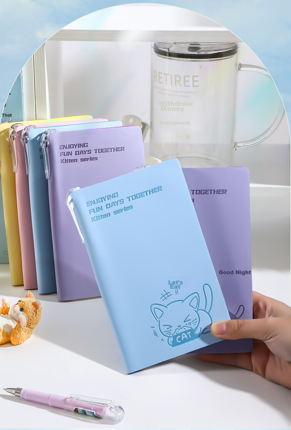 Zuolanzhe A6 Pocket Notebook, Small Notebook with High Aesthetic Value, Cute And Portable, for Exam Preparation, Student And Teacher Memo Pad, Soft Leather Portable Notebook, Stationery Customization, Pink 2