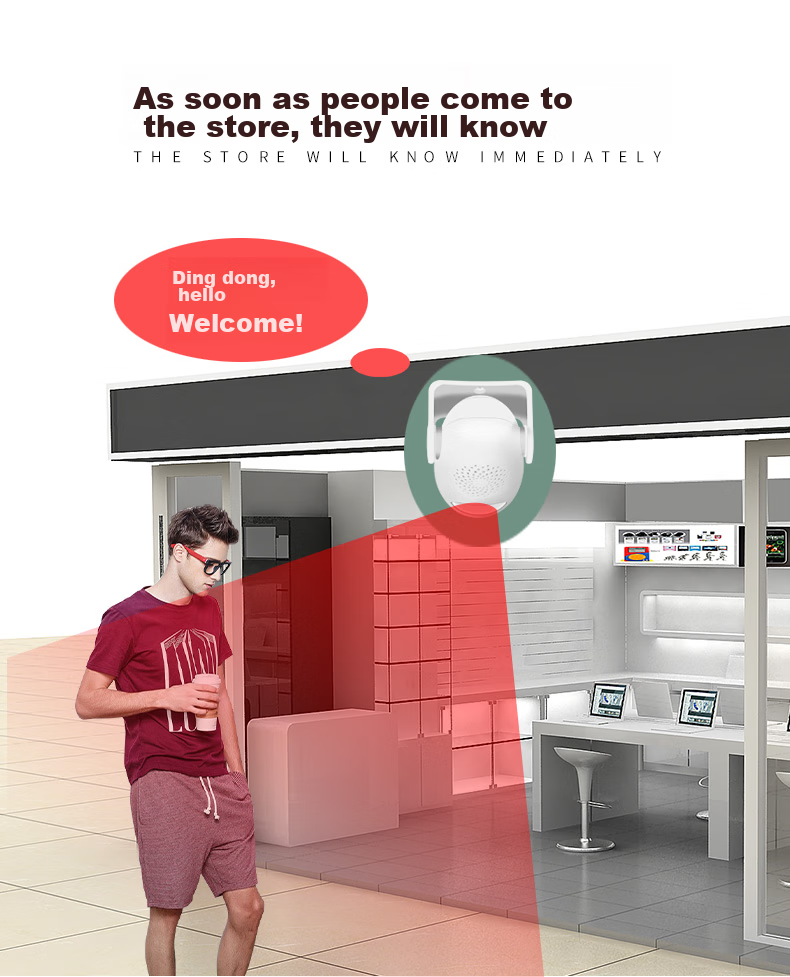 LFang Doorbell Sensor, Split-Type Shop Entrance Welcome Sensor, Two-In with Remote Control 2