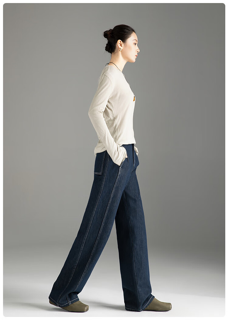 Dme Winter Anti-Fading Warm Fleece Straight-Leg Jeans, Warm Slim Fit Wide-Leg Pants for Wome 7