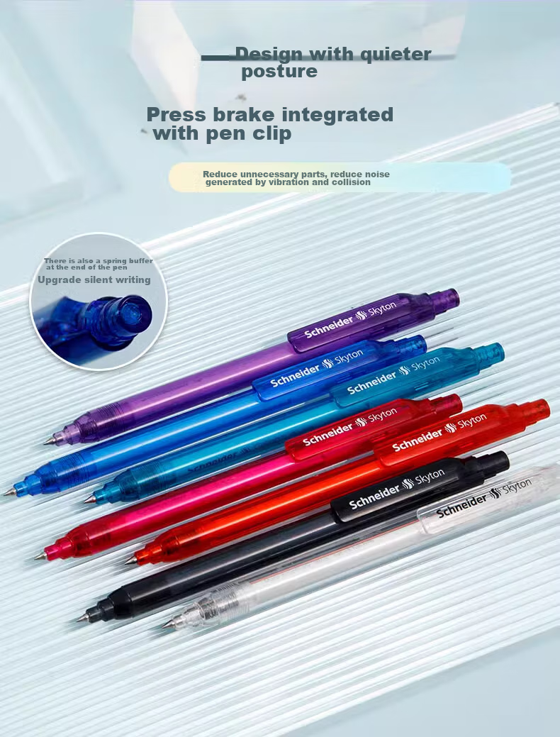 Schneider Gel Pen, 0.5mm, Black, Quick-Drying, Large Capacity, Retractable, Signing Pen, Writing Pen, Exam Pen, Office Meeting Pen - Sika Tong Transparent Black 7