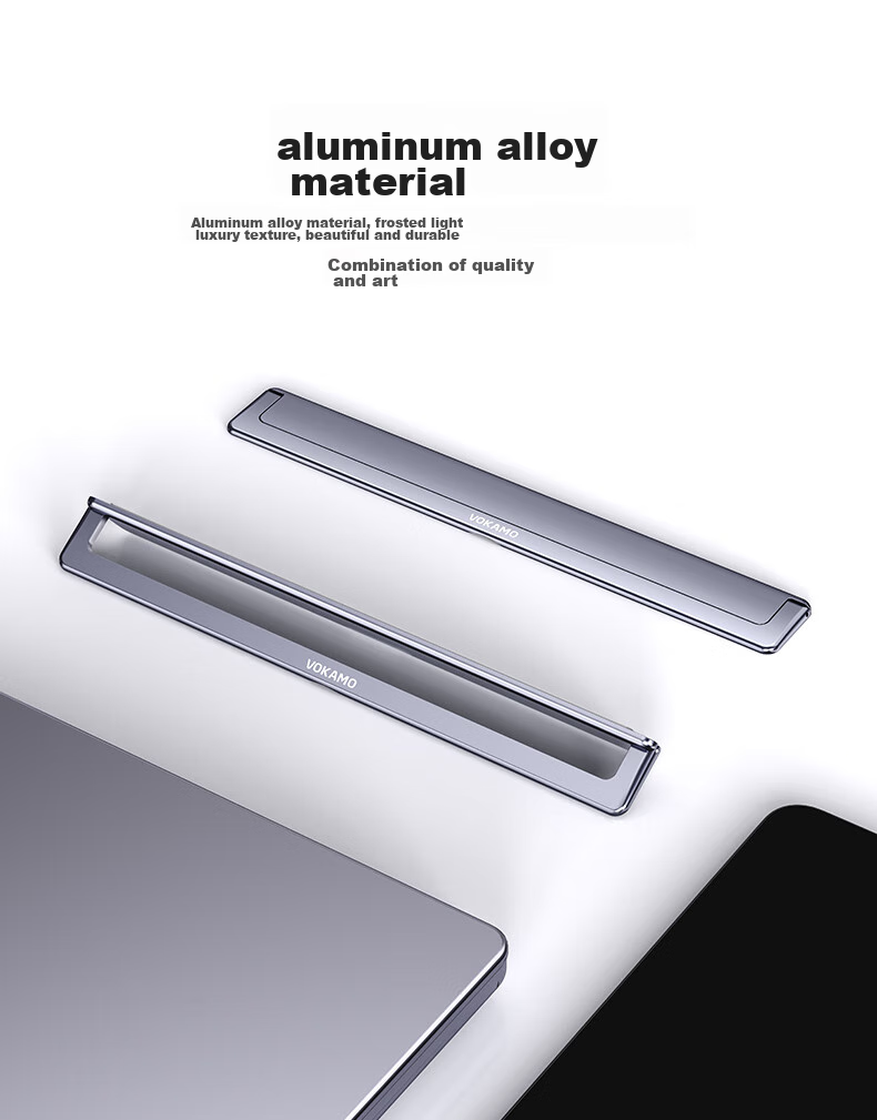 VOKAMO Invisible Portable Laptop Stand Compatible with Huawei Mate, Lenovo Computers, X Apple MacBook Pro/Air Laptops, Aluminum Alloy Computer Desk Support Riser 7