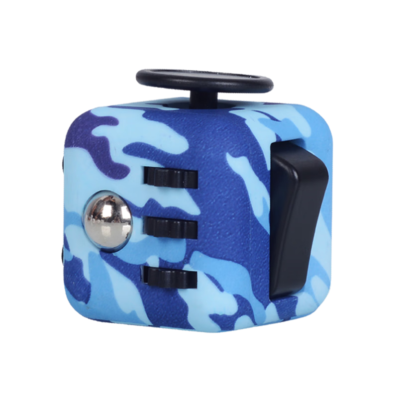 Bailishuang, Unfolding Dice Camouflage Blue, Decompression Toy, Stress Relief Device, Finger Toy, Children's Birthday Gift