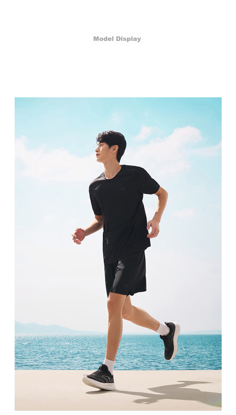 ANTA Fixed Tone Badminton Set | Quick-Dry Two-Piece Men's Summer Moisture-Wicking Breathable Sports Casual T-Shirt and Shorts 31