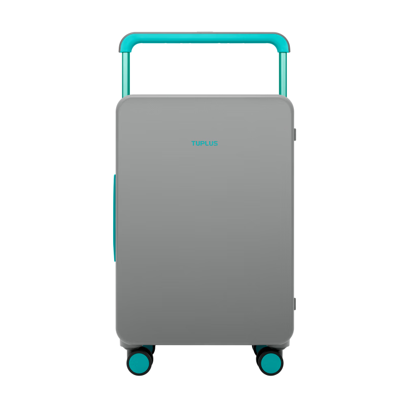 Tujia TUPLUS Balance Series Travel Suitcase, Center-Wheel Wide Handle Luggage, Large Capacity Suitcase, Cool Gray-Green, 24 Inches