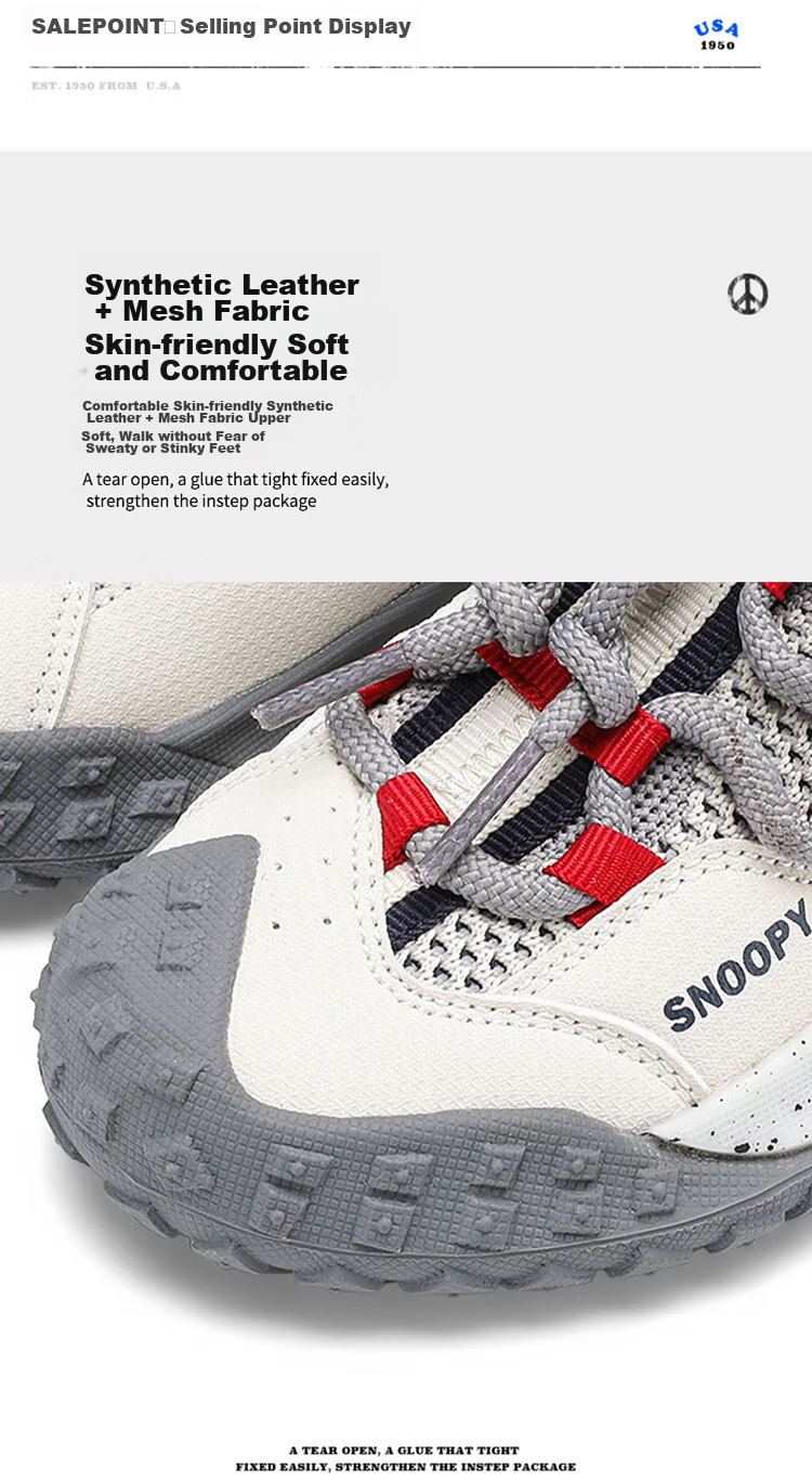 SNOOPY Children's Sports Shoes, Kids' Sneakers with Mesh Upper, Durable Outdoor Shoes, Breathable Casual Shoes for Boys And Girls, 0210 Black And Green, Size 33 6