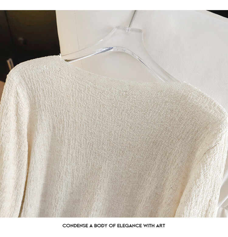 Tachi Tencel Linen Cardigan for Women, Spring 2026 Collection, Long-Sleeved Lightweight Breathable Knitted Air Conditioning Shirt Top 7