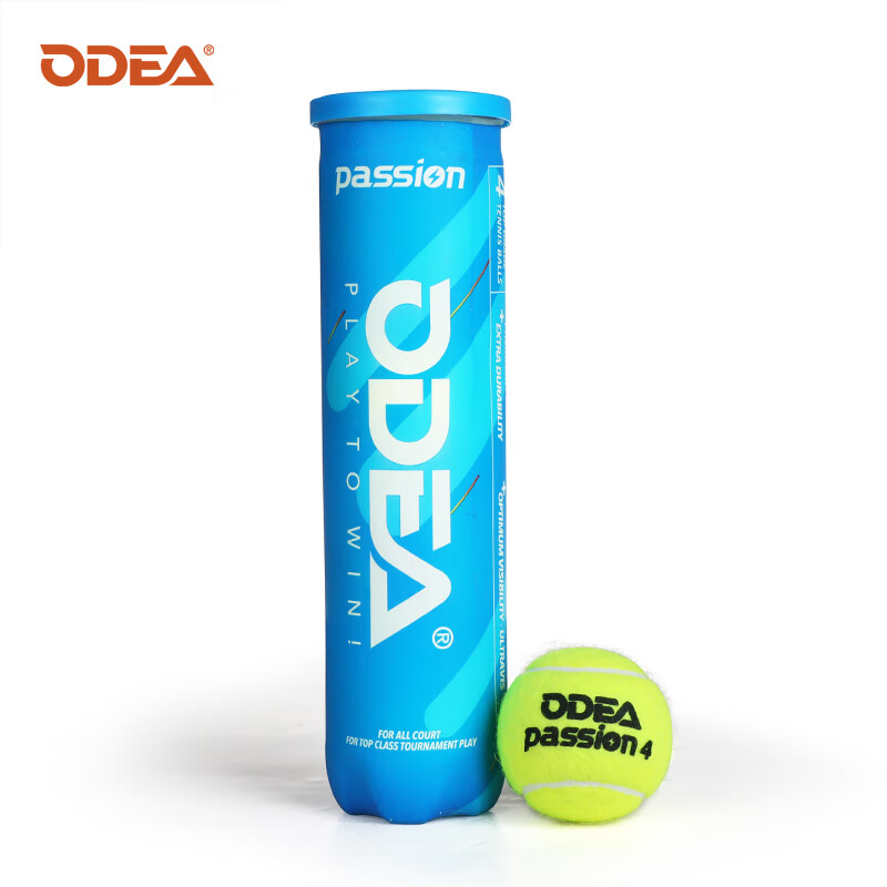 Odear Tennis Passion Series Durable High-Bounce Training And Match Tennis Balls, 1 Can, 4 Balls Per Pack