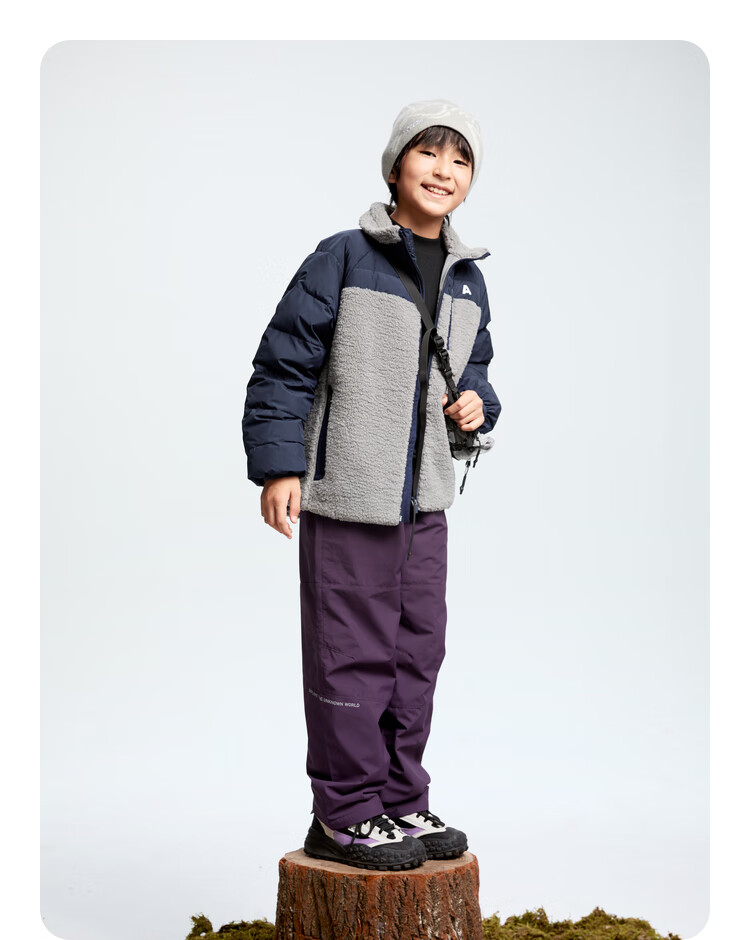 Annil Children's Clothing, Boys And Girls Short Cotton Jacket, 2024 Winter New Style, Soft Mist Gray, Size 140 10