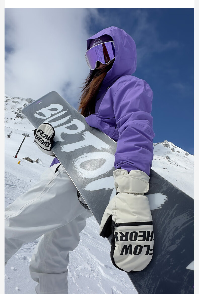Flow Theory Kevlar Ski Gloves, Windproof, Waterproof, Warm, Wear-Resistant, Professional Single And Double Board Gloves 23