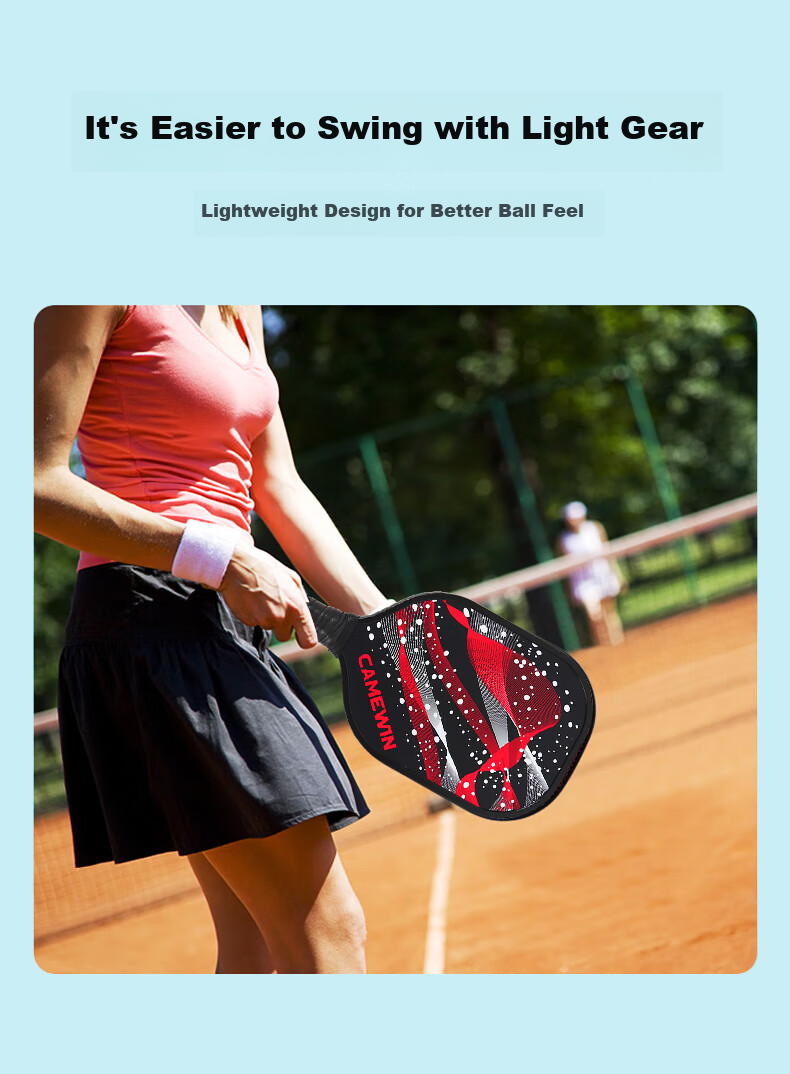 CAMEWIN Pickleball Paddle Set, Advanced Carbon Fiber Entry-Level Professional Pickleball, Cosmic Pickleball Hot Pressed Double Paddle 4