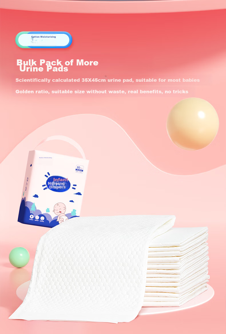 Mianzhirun Baby Diaper Changing Pad [80 Pieces], Water-Resistant Breathable Newborn Care Pad, Disposable Baby Bed Sheet, 35*45cm 5