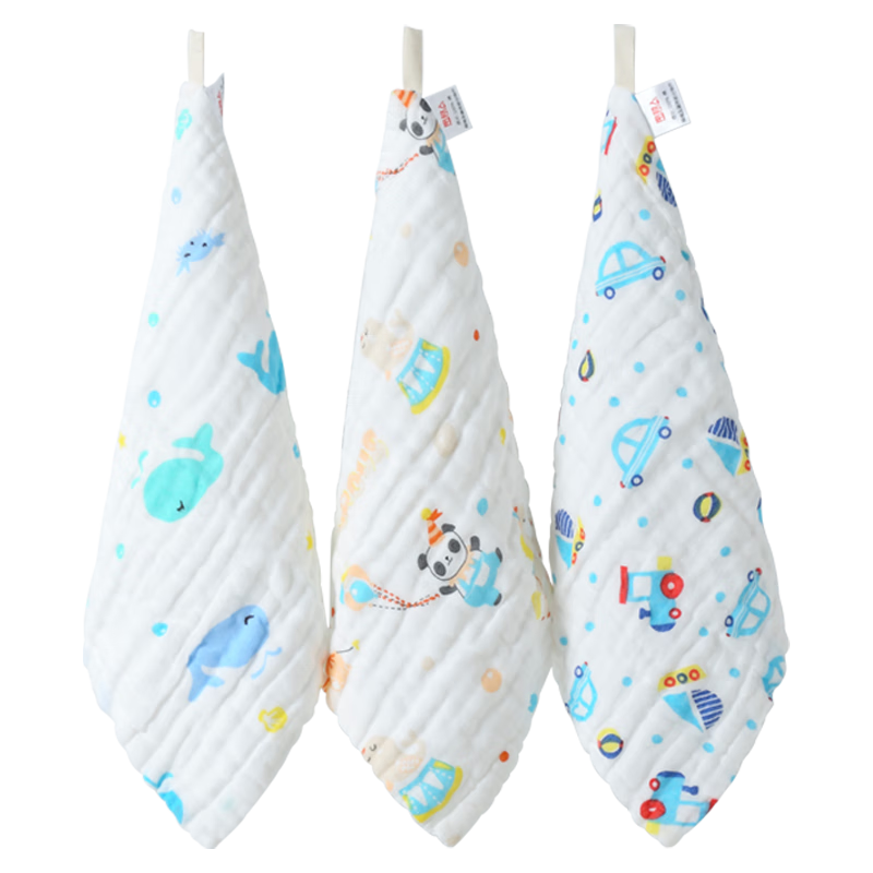 Nanjiren Baby Drool Bib, Gauze Towel, Pure Cotton, 6-Layer Washable Small Square Towel, Bath Face Towel, Single Pack