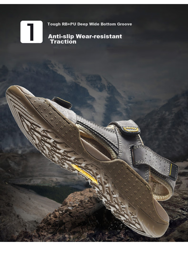 JEEP Men's Outdoor Sports Breathable Sandals, Water-Friendly Slippers, Non-Slip Wear-Resistant River Tracing Shoes, Hiking Shoes 4