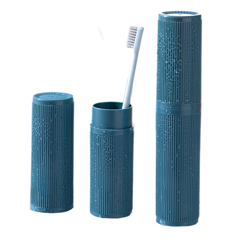 JAJALIN Toothbrush Holder, Travel Portable Cup for Toiletries, Toothbrush Case, Toothbrush Tube, Mouthwash Cup, Striped Blue